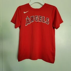 Nike Red Los Angeles Angels Youth T Shirt Number 7 Size S